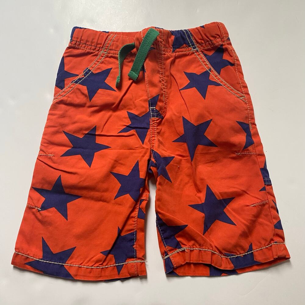 Mini Boden Orange & Blue Star Drawstring Board Shorts